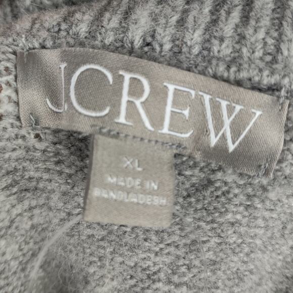 J Crew Chunky Crewneck Cropped Sweater Supersoft Yarn Gray Merino Wool Blend XL - Picture 5 of 16